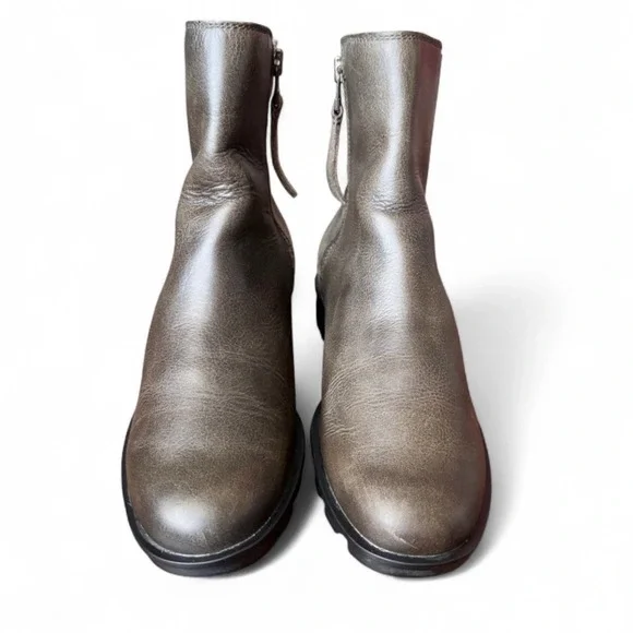 Sorel Phoenix Zip Boots Women's 9 Olive Green Leather Suede Waterproof Winter - Picture 6 of 16